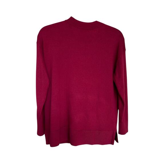 NWT LOFT Women's Burgundy V-Neck Sweater Size Small - Picture 5 of 5